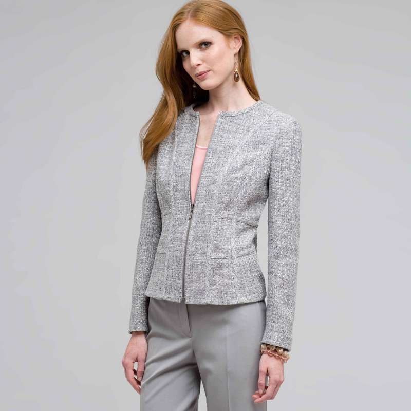 Zip Front Jacket, Slate Multi, large image number 0